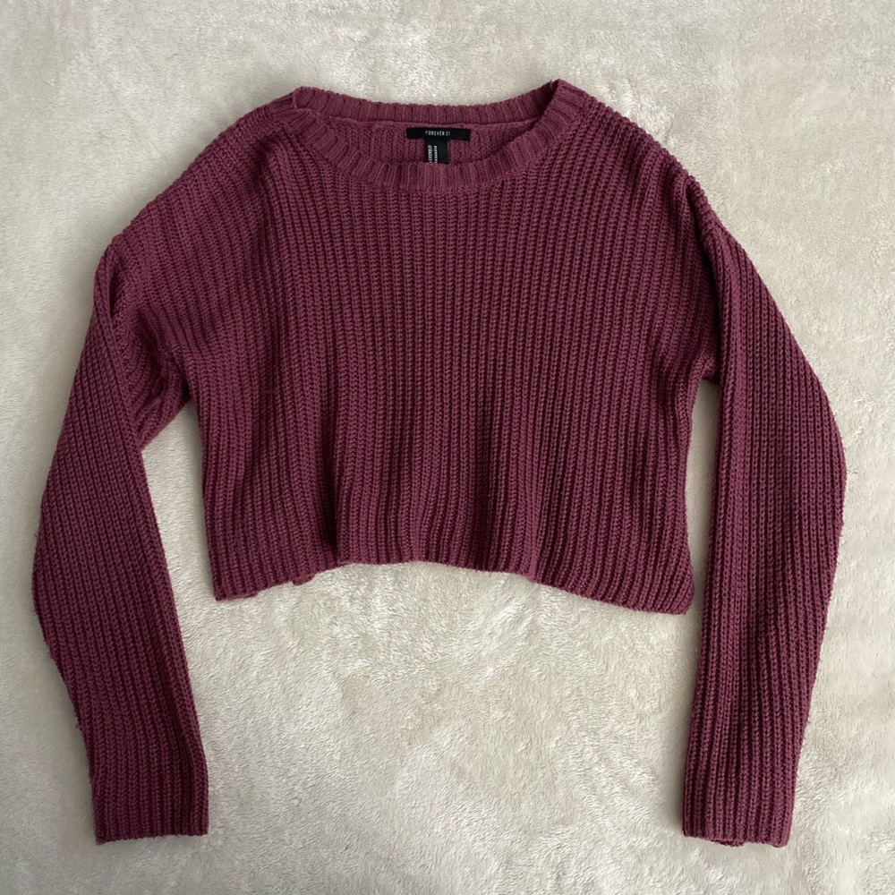 Purple Cropped Sweater